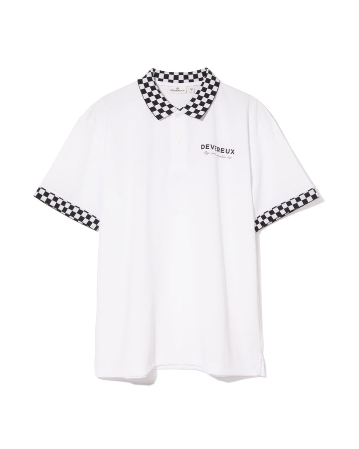 Icon Checker Ribポロ 763572016-WHITE