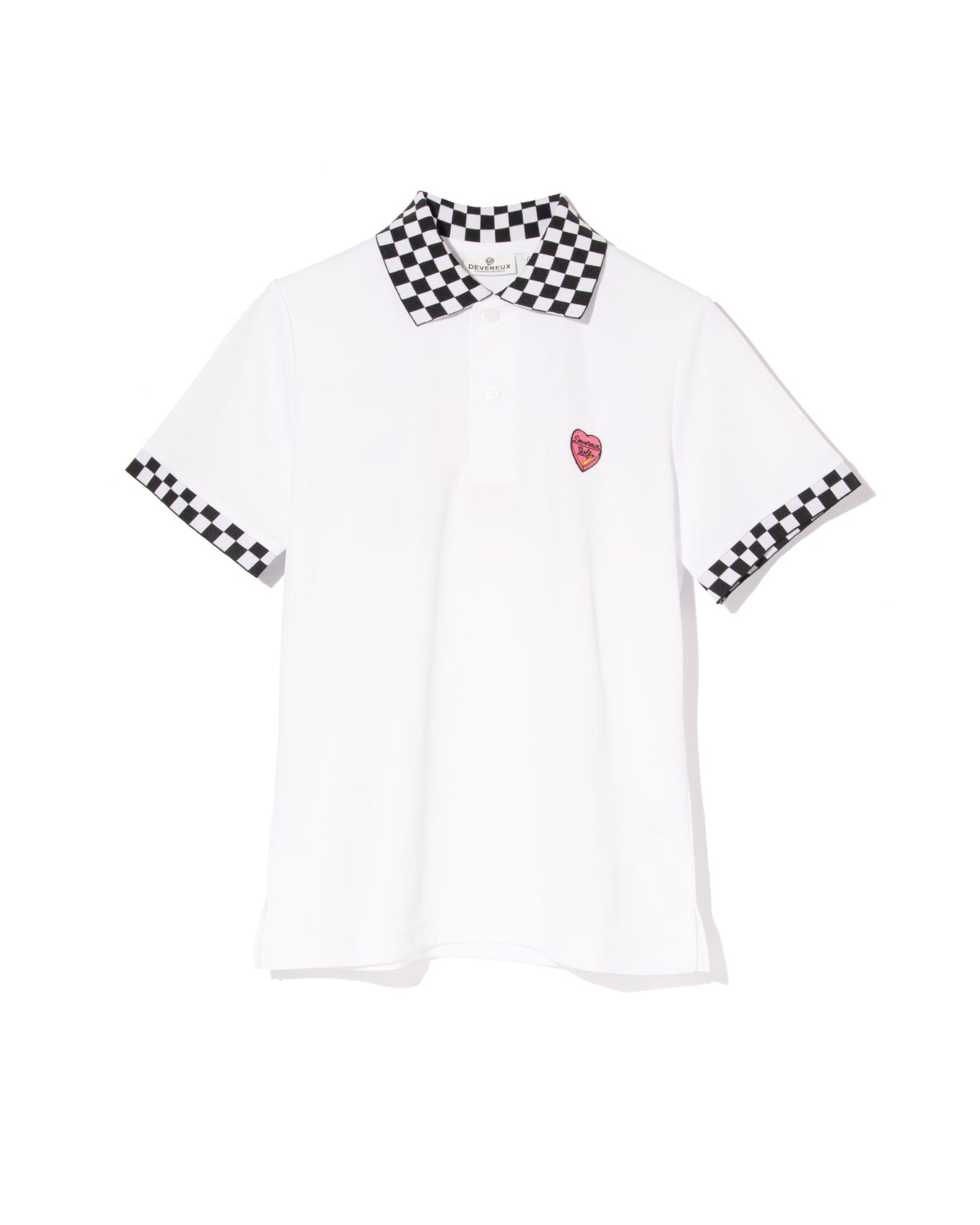 WOMEN Icon Checker Ribポロシャツ 763572083-WHITE