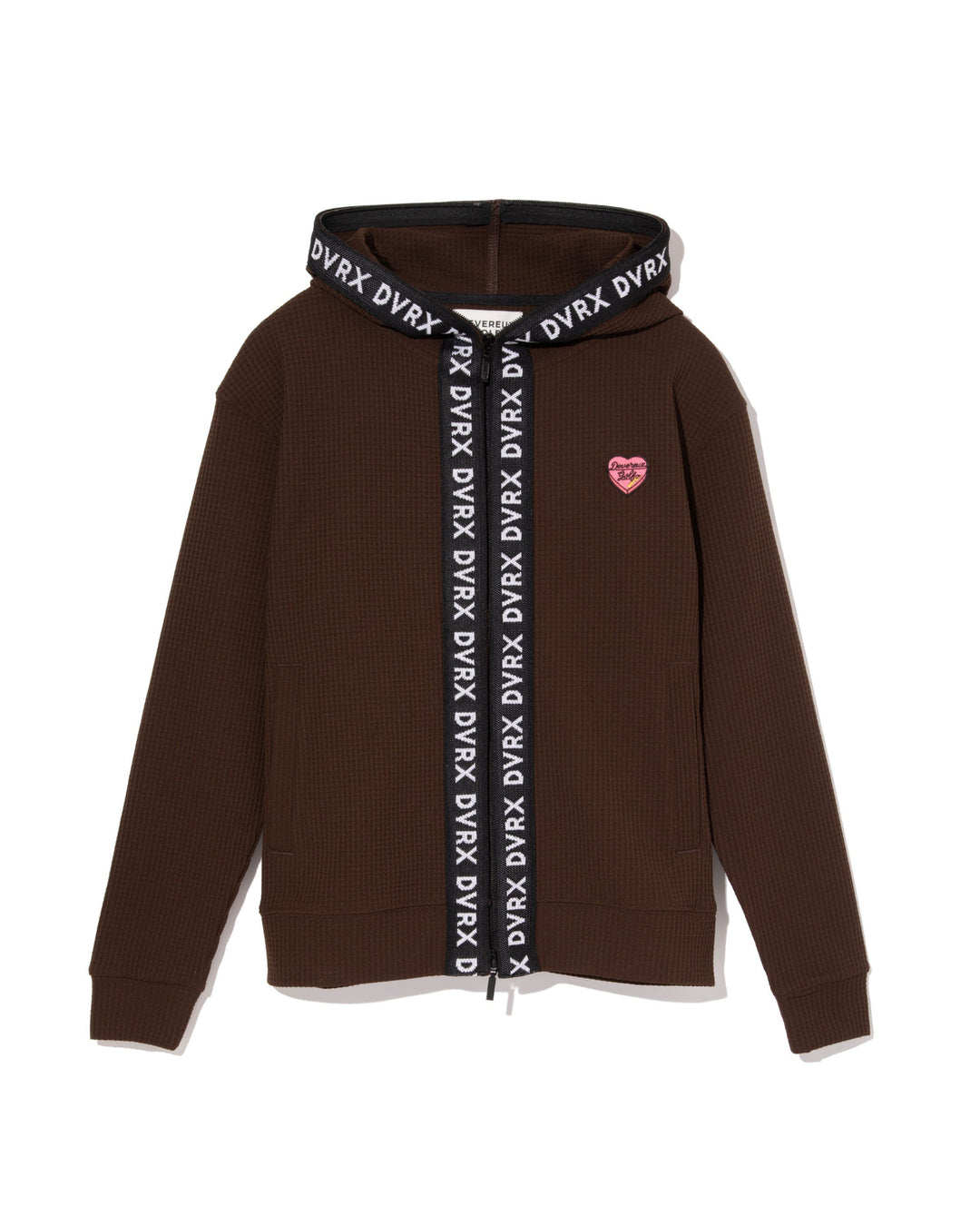 WOMEN Southern DrawワッフルFull Zipロゴテープフーディー 763572178-BROWN