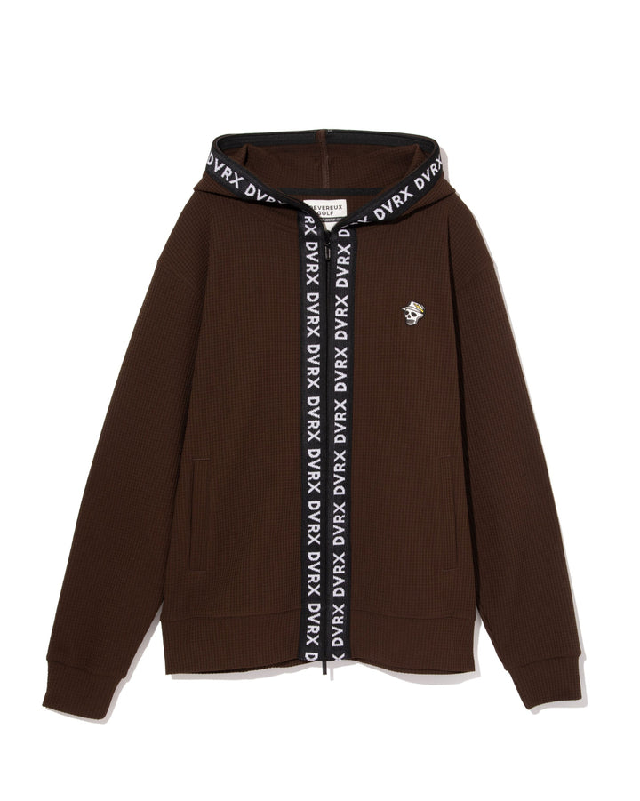 Southern DrawワッフルFull Zipロゴテープフーディー 763572110-BROWN