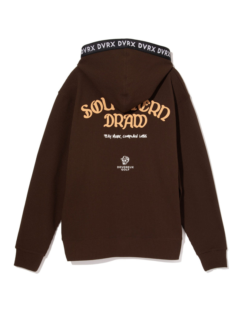 Southern DrawワッフルFull Zipロゴテープフーディー 763572110-BROWN