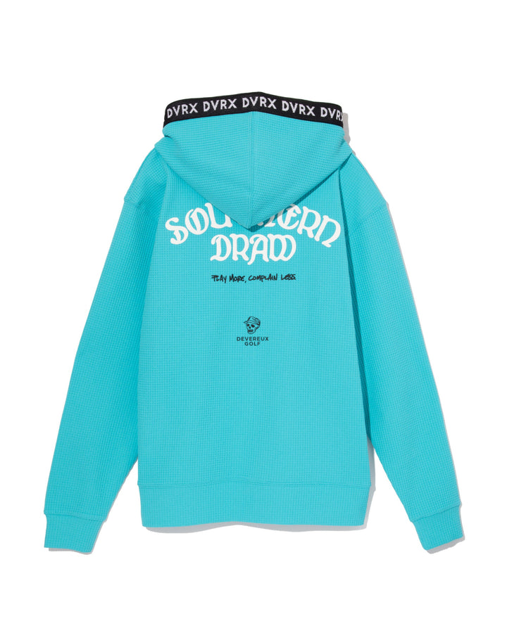 Southern DrawワッフルFull Zipロゴテープフーディー 763572110-AQUA