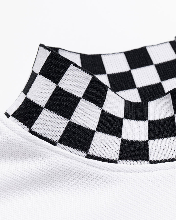 Icon Checker RibモックTEE 763572017-WHITE