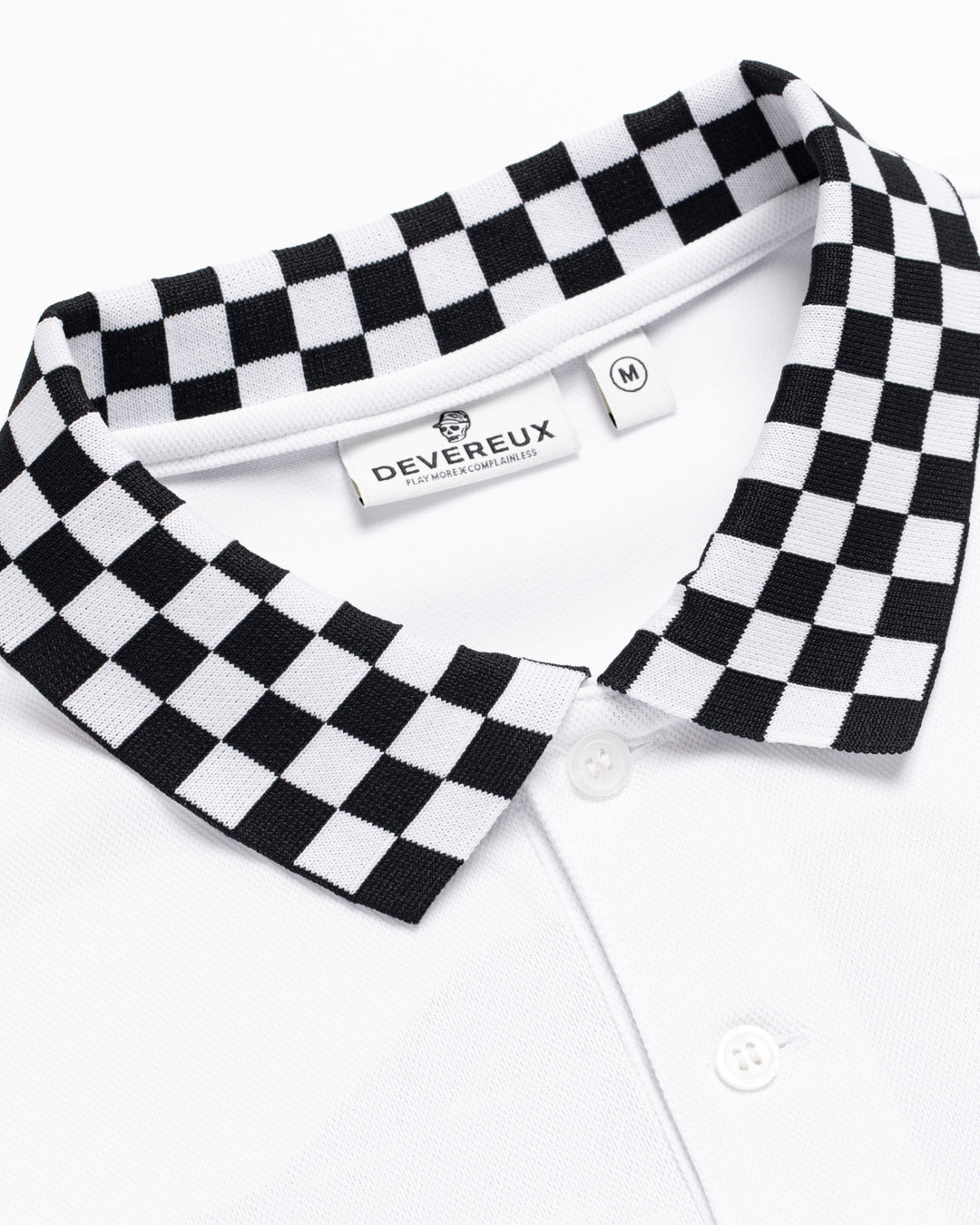 Icon Checker Ribポロ 763572016-WHITE