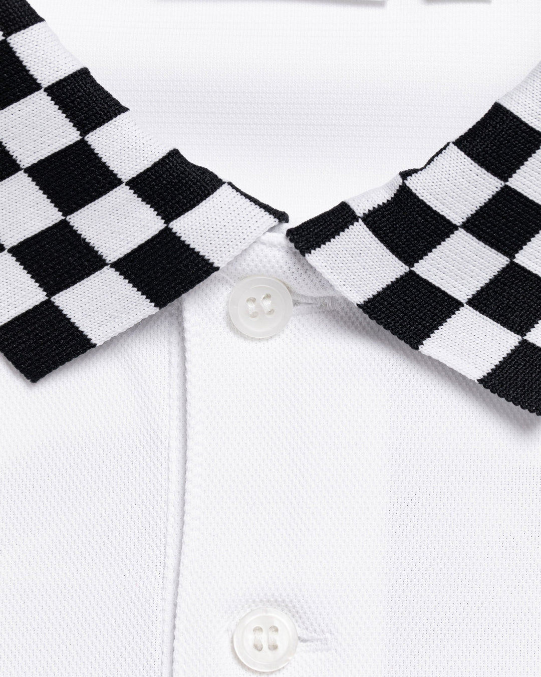 Icon Checker Ribポロ 763572016-WHITE