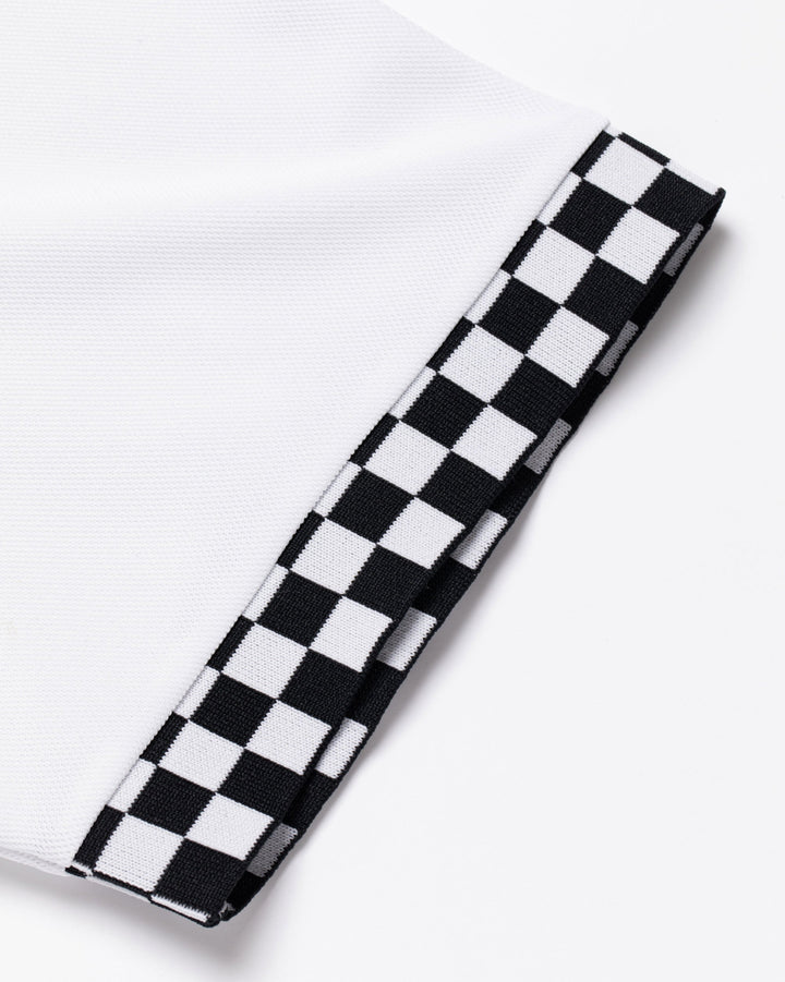 Icon Checker Ribポロ 763572016-WHITE