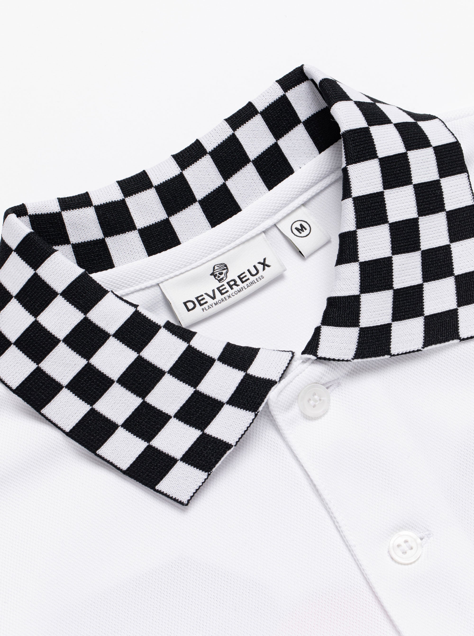 WOMEN Icon Checker Ribポロシャツ 763572083-WHITE