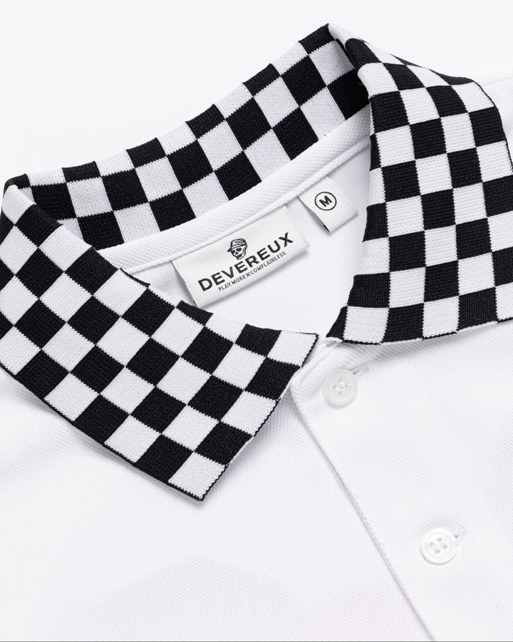 WOMEN Icon Checker Ribポロシャツ 763572083-WHITE