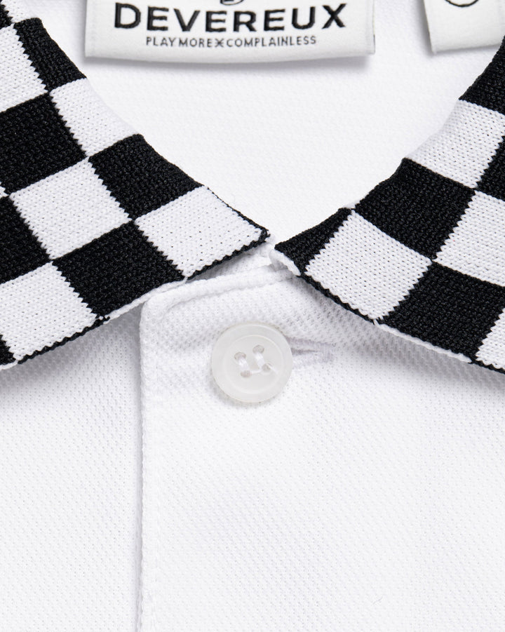 WOMEN Icon Checker Ribポロシャツ 763572083-WHITE