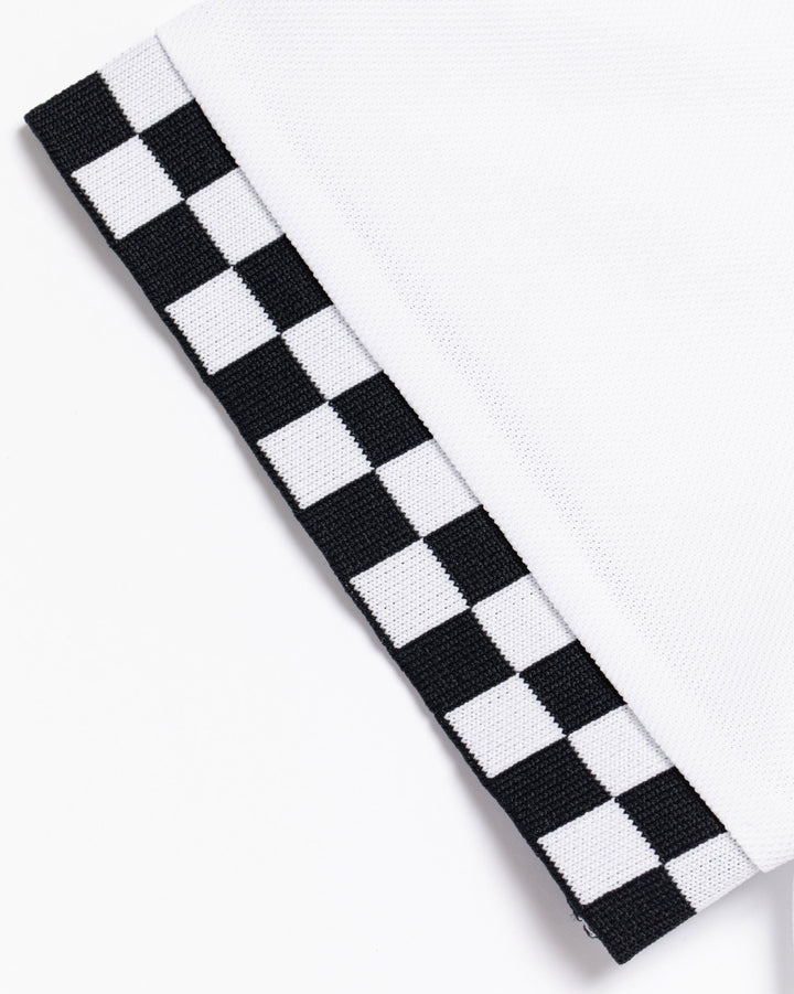 WOMEN Icon Checker Ribポロシャツ 763572083-WHITE