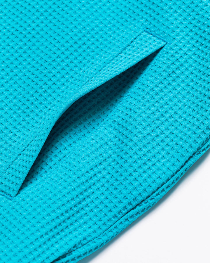 Southern DrawワッフルFull Zipロゴテープフーディー 763572110-AQUA