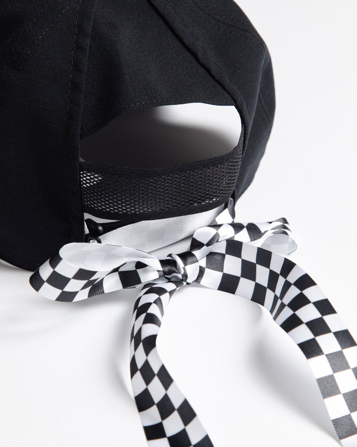 WOMEN Dot Air Basic Checker Ribbon Hat 763572805-BLACK