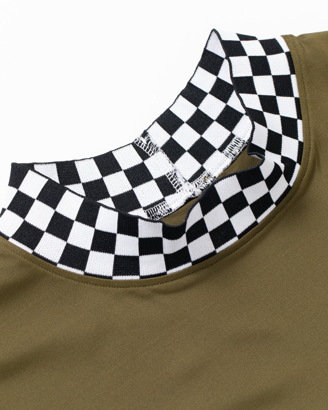 More TripチェッカーリブモックTEE 763572019-KHAKI