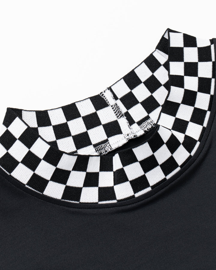 More TripチェッカーリブモックTEE 763572019-BLACK