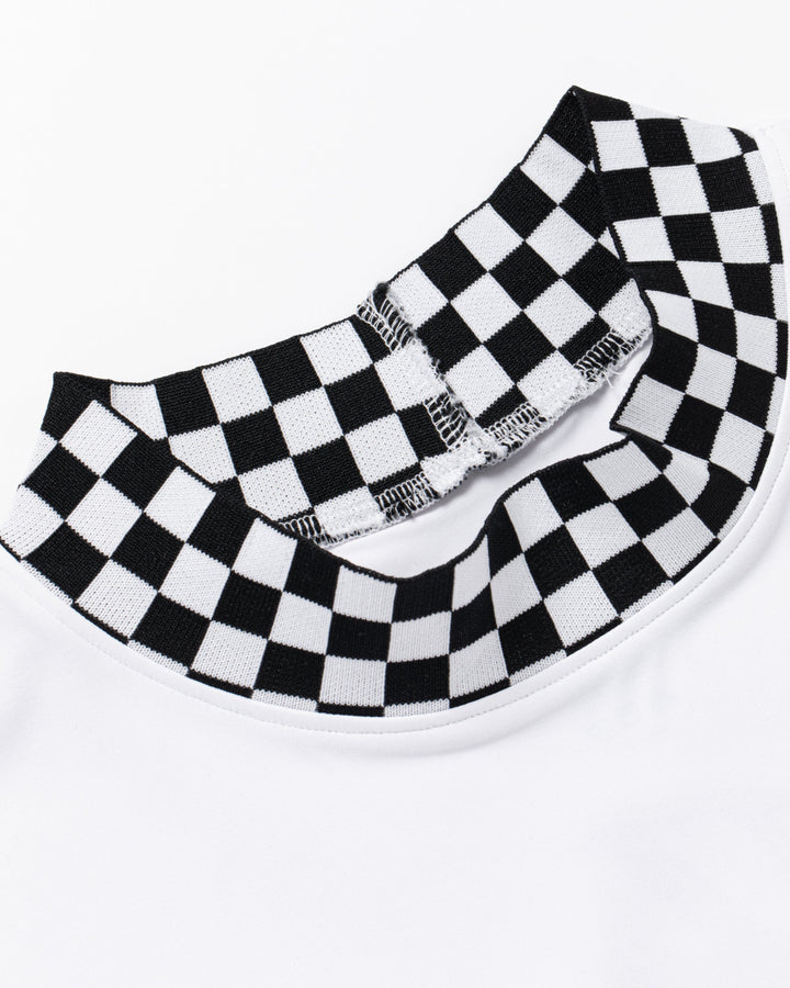 More TripチェッカーリブモックTEE 763572019-WHITE