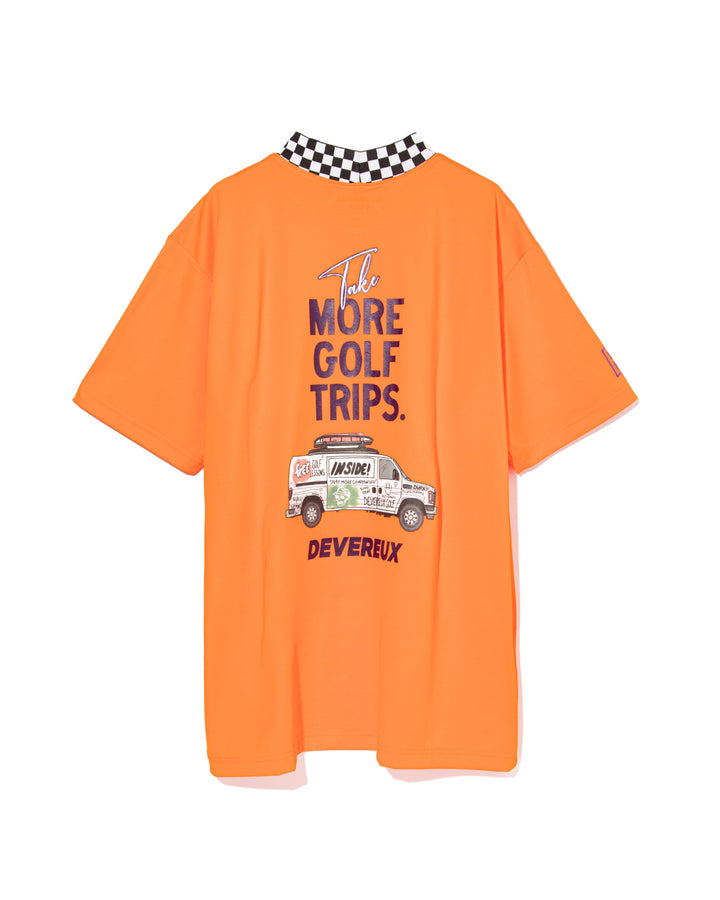 More TripチェッカーリブモックTEE 763572019-ORANGE