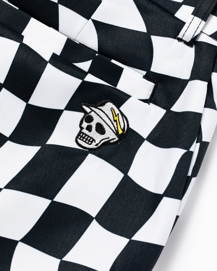 DVRX Deform Checkerショーツ 763572405-WHITE x BLACK