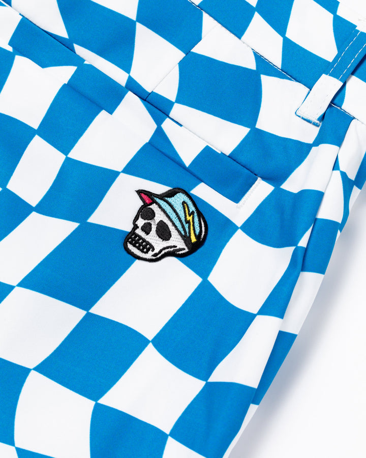 DVRX Deform Checkerショーツ 763572405-WHITE x AQUA