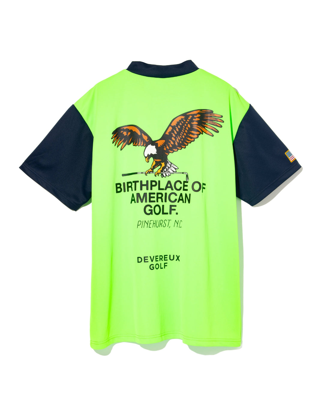 US Fly EagleモックネックTEE 763572013 GREEN×NAVY