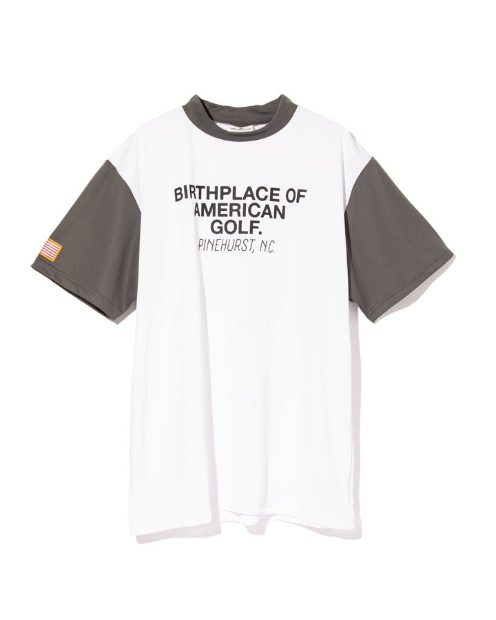 US Fly EagleモックネックTEE 763572013 WHITE×GRAY