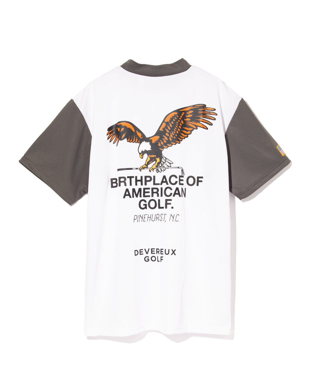 US Fly EagleモックネックTEE 763572013 WHITE×GRAY
