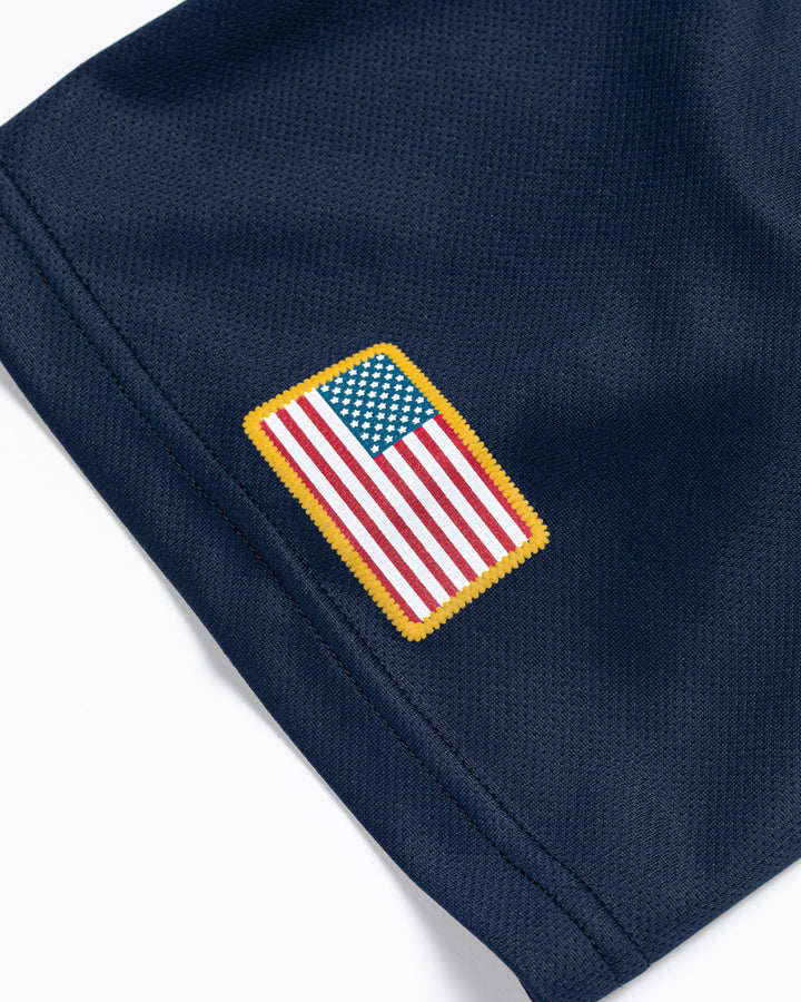 US Fly EagleモックネックTEE 763572013 GREEN×NAVY