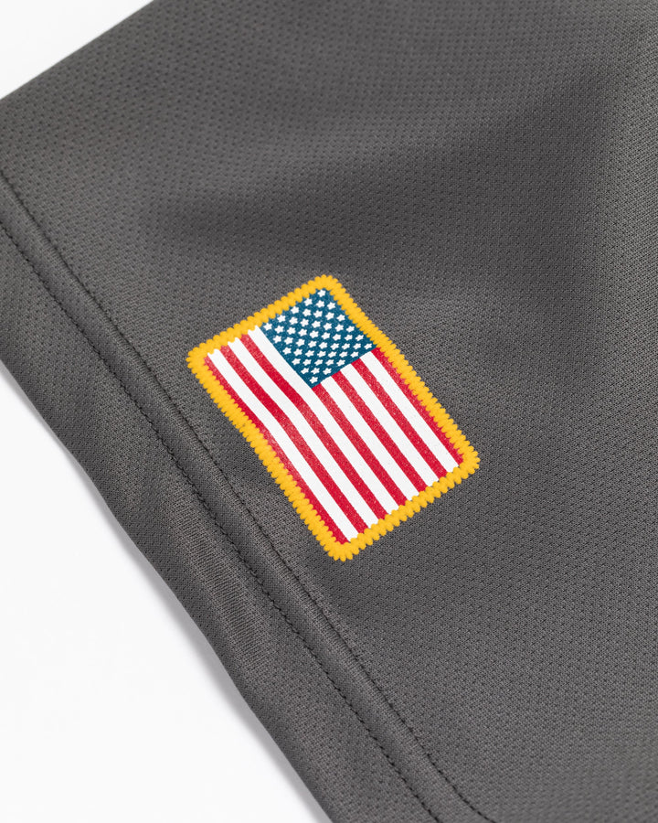 US Fly EagleモックネックTEE 763572013 WHITE×GRAY