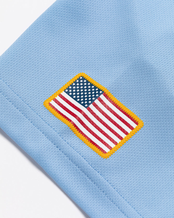 WOMEN USカルカッタモックネックTEE 763572080 WHITE×BLUE