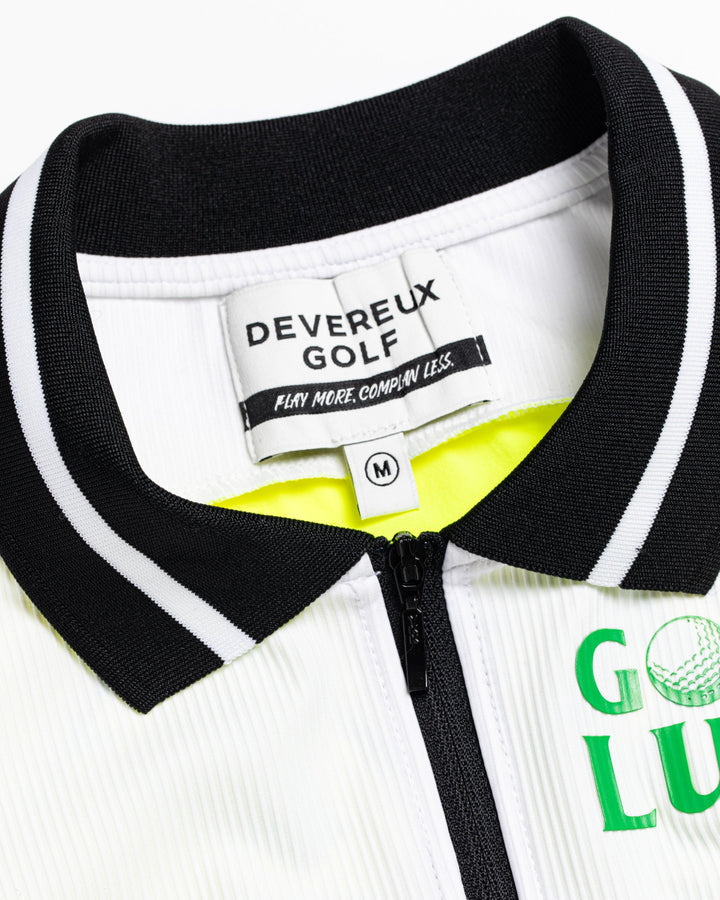 WOMEN Lucky than Goodノースリーブハーフジップリブカラーワンピース  763572572-WHTE