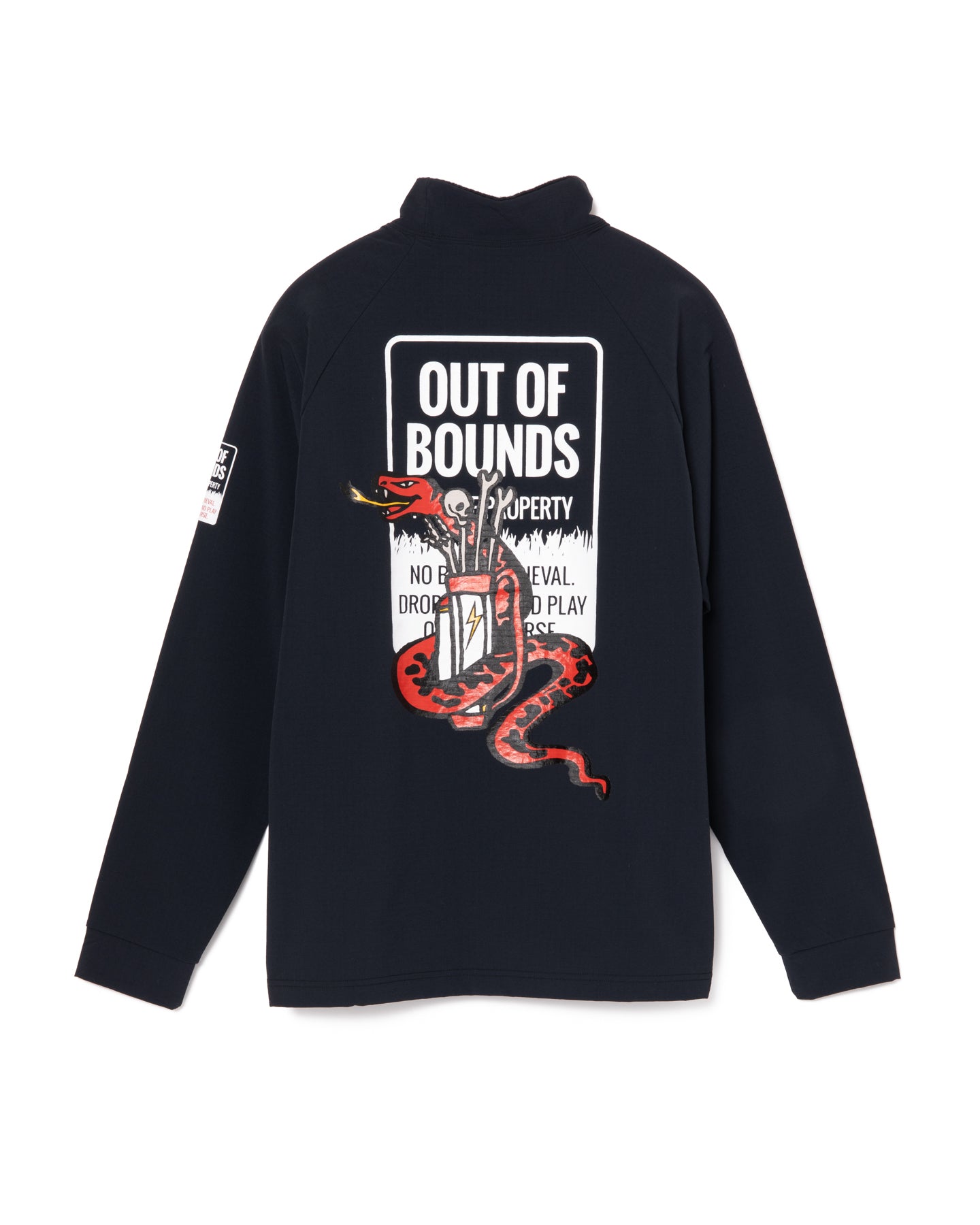 Out of bounds バックフリースモック ロングスリーブ 075754018-BLACK