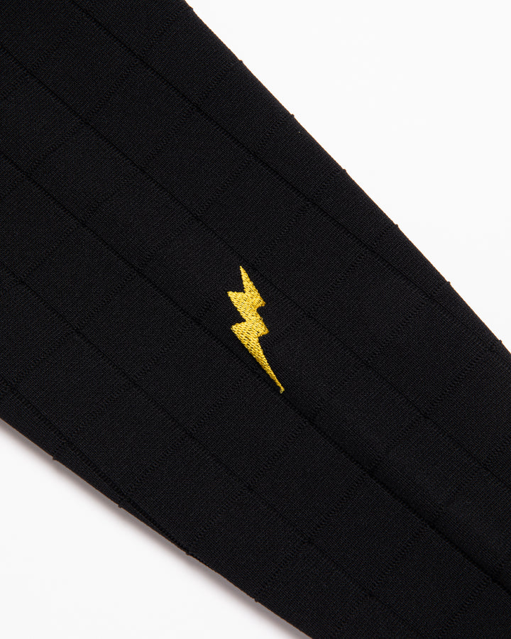 ショッカースカルミラノリブアイレットクルーニット 075754703-BLACK