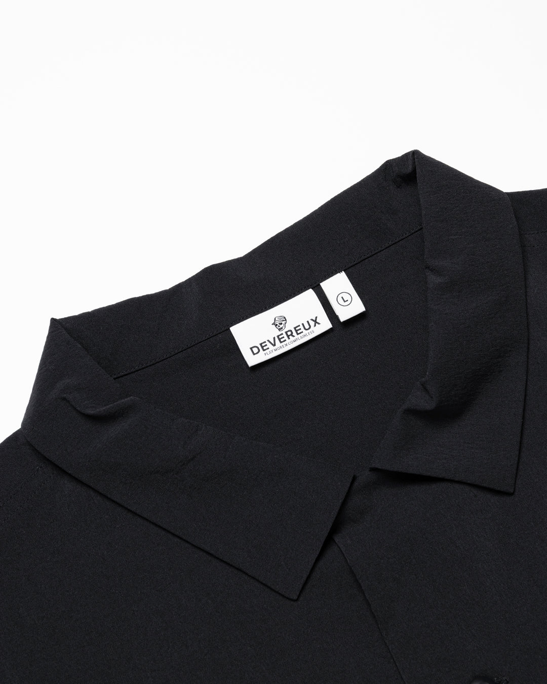 DVG Wrinkle Stretch OPEN collar SHIRT 075762202-BLACK