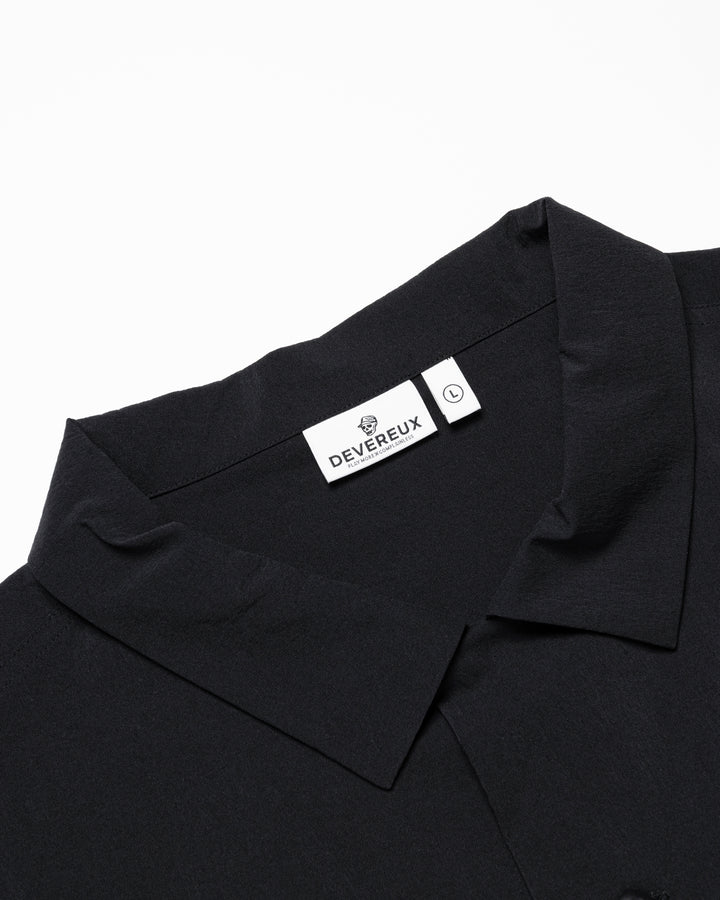 DVG Wrinkle Stretch OPEN collar SHIRT 075762202-BLACK