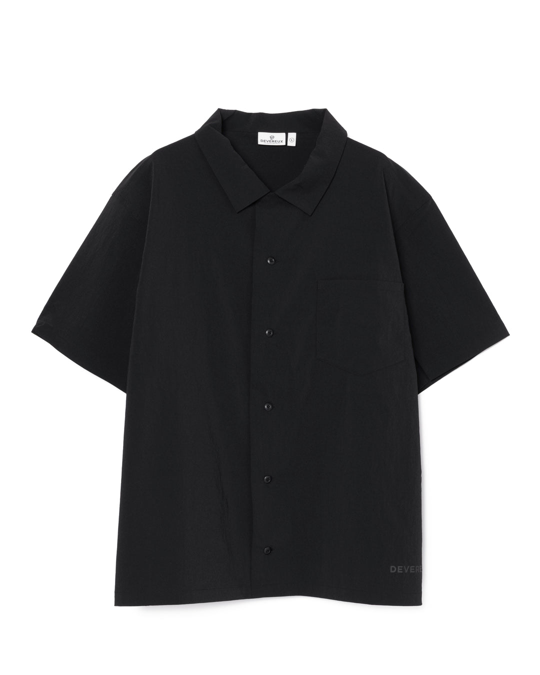 DVG Wrinkle Stretch OPEN collar SHIRT 075762202-BLACK