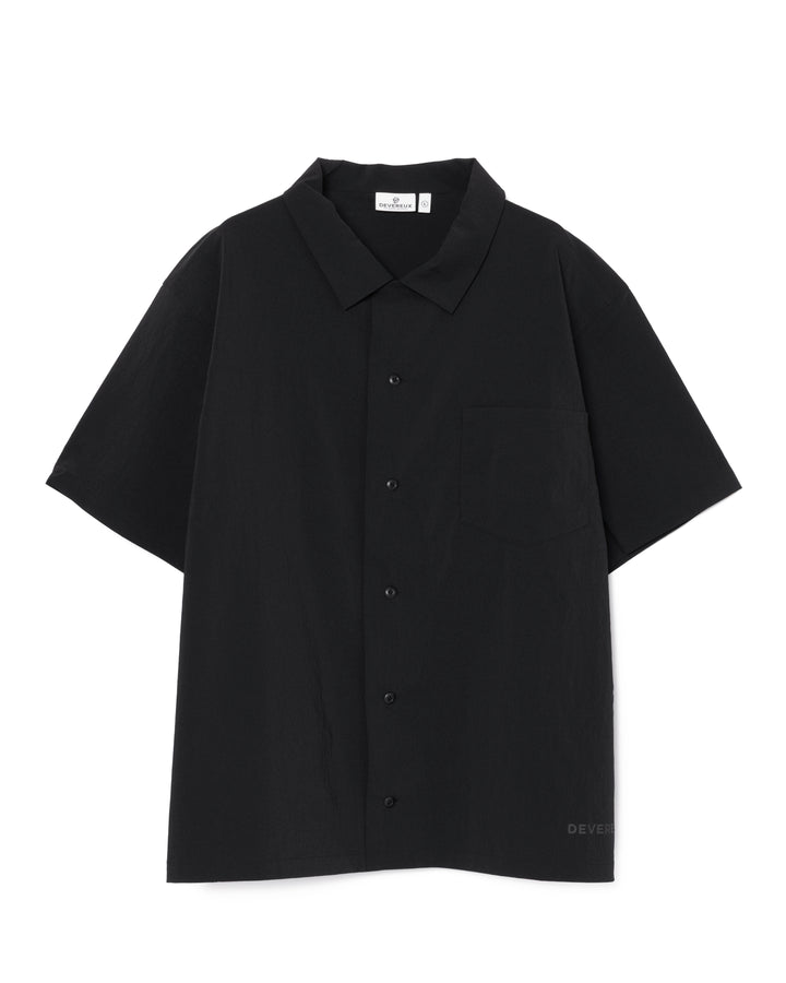DVG Wrinkle Stretch OPEN collar SHIRT 075762202-BLACK