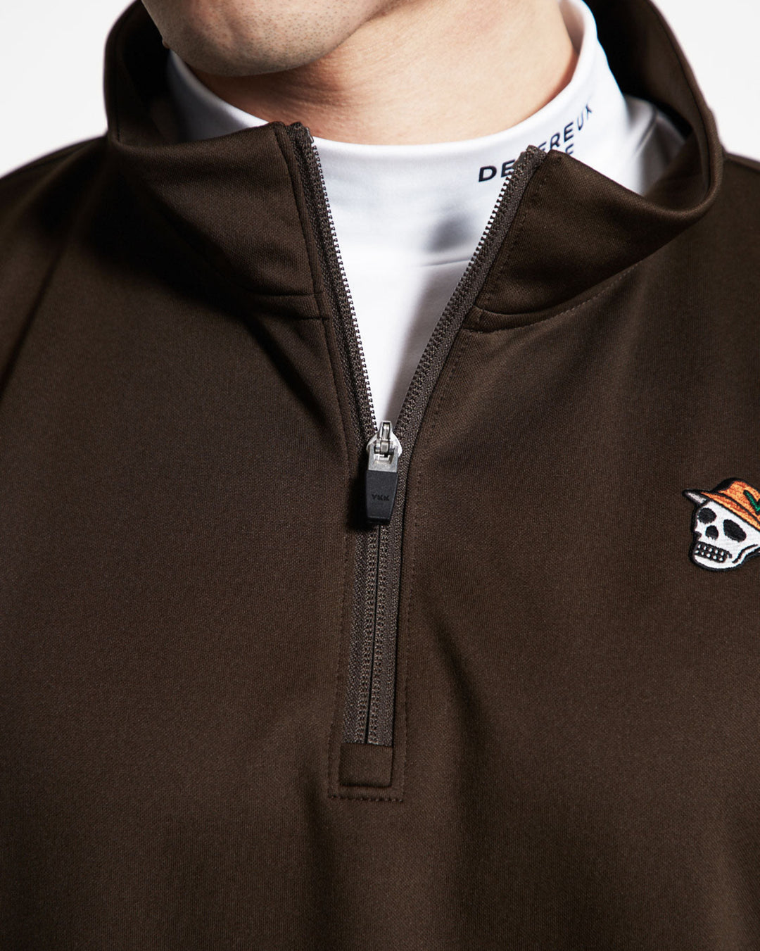 ハーフジップPO 763472019-D/BROWN