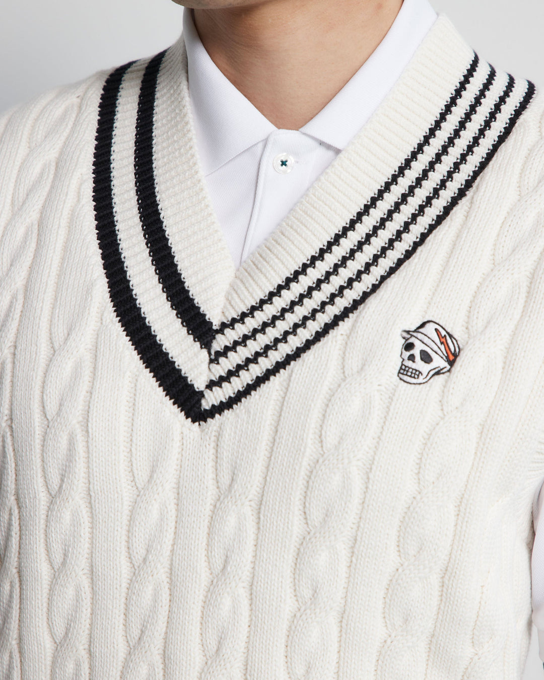 Cotton Cable Vest 763472708 BLACK