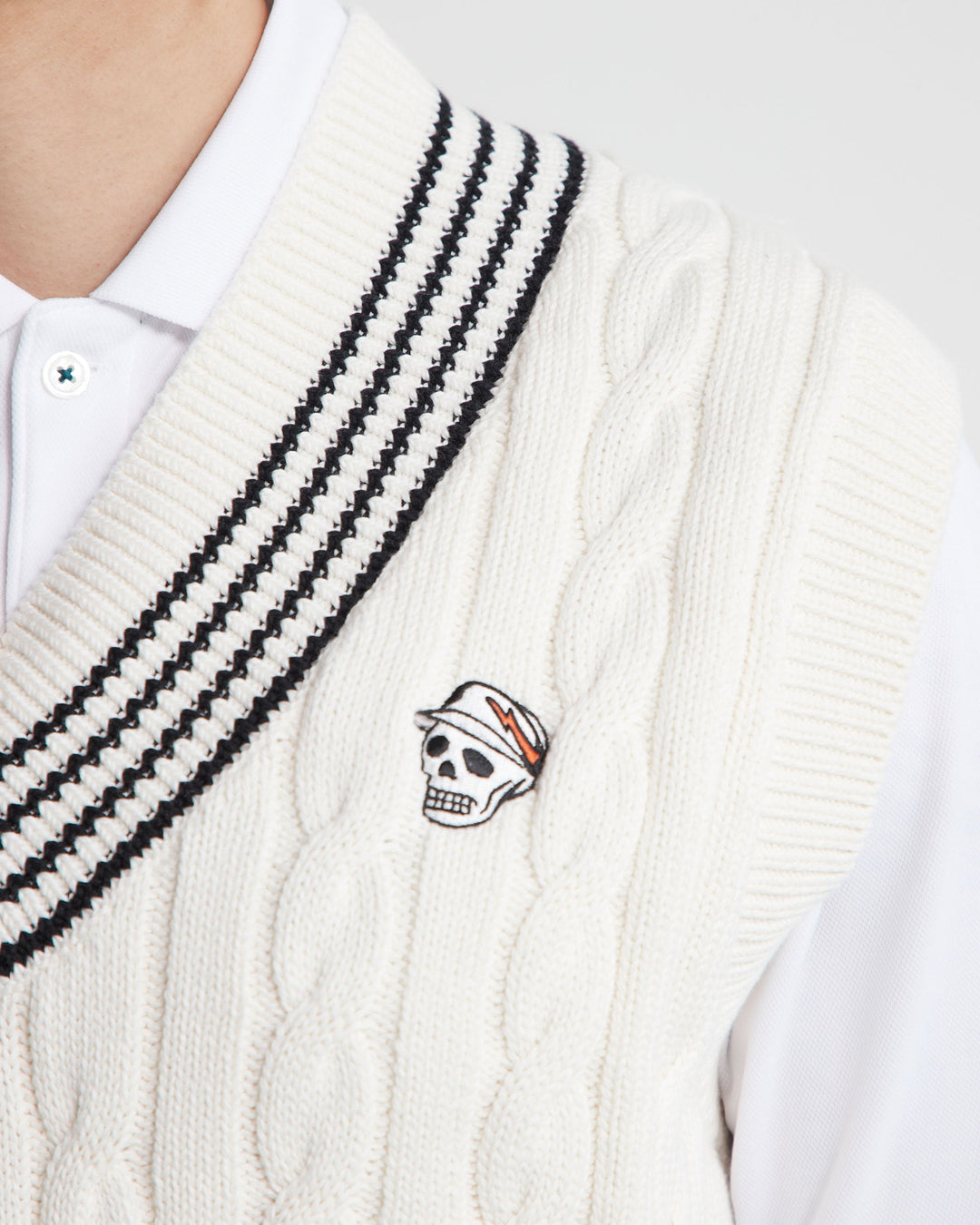 Cotton Cable Vest 763472708 BLACK