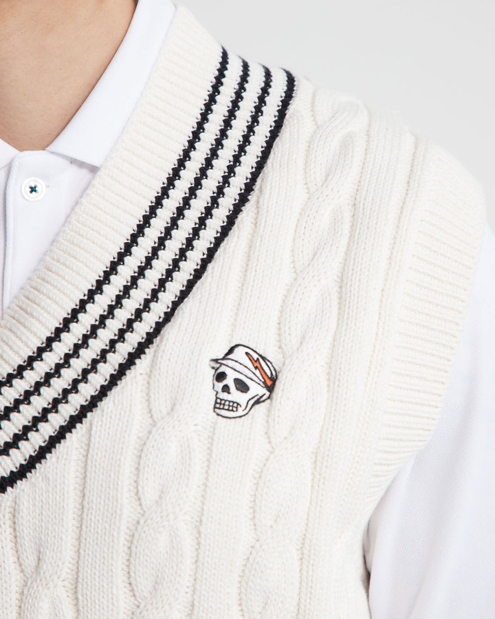 Cotton Cable Vest 763472708 BLACK