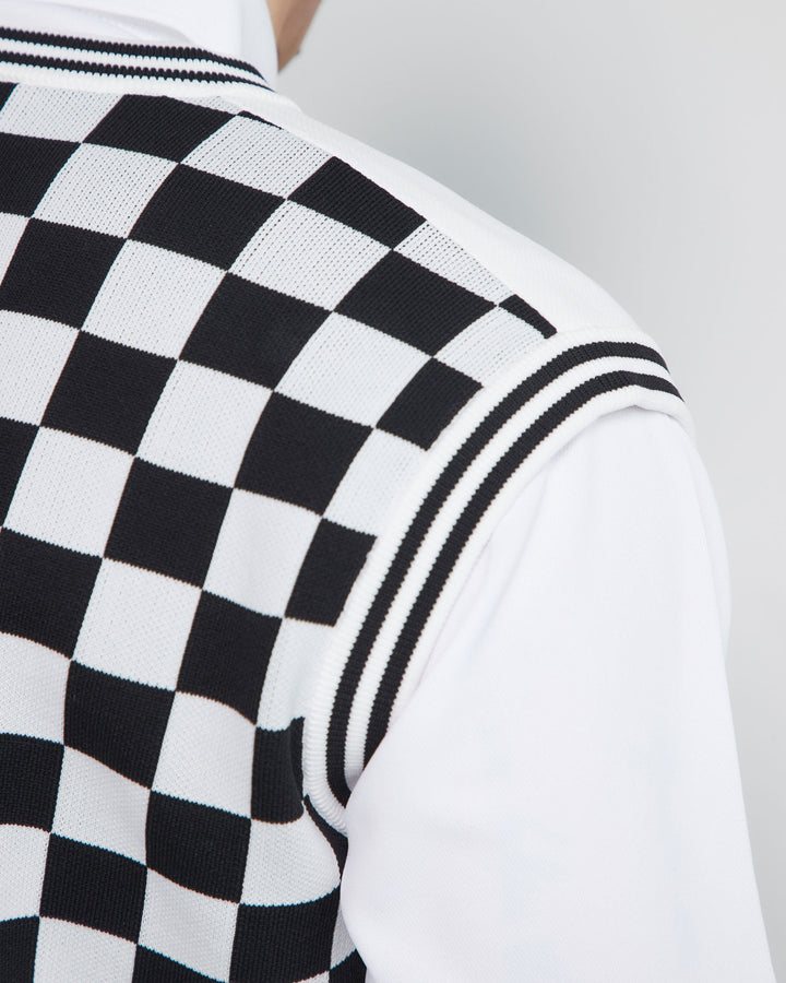 Café Racer Checker Vest 763472705-WHITE