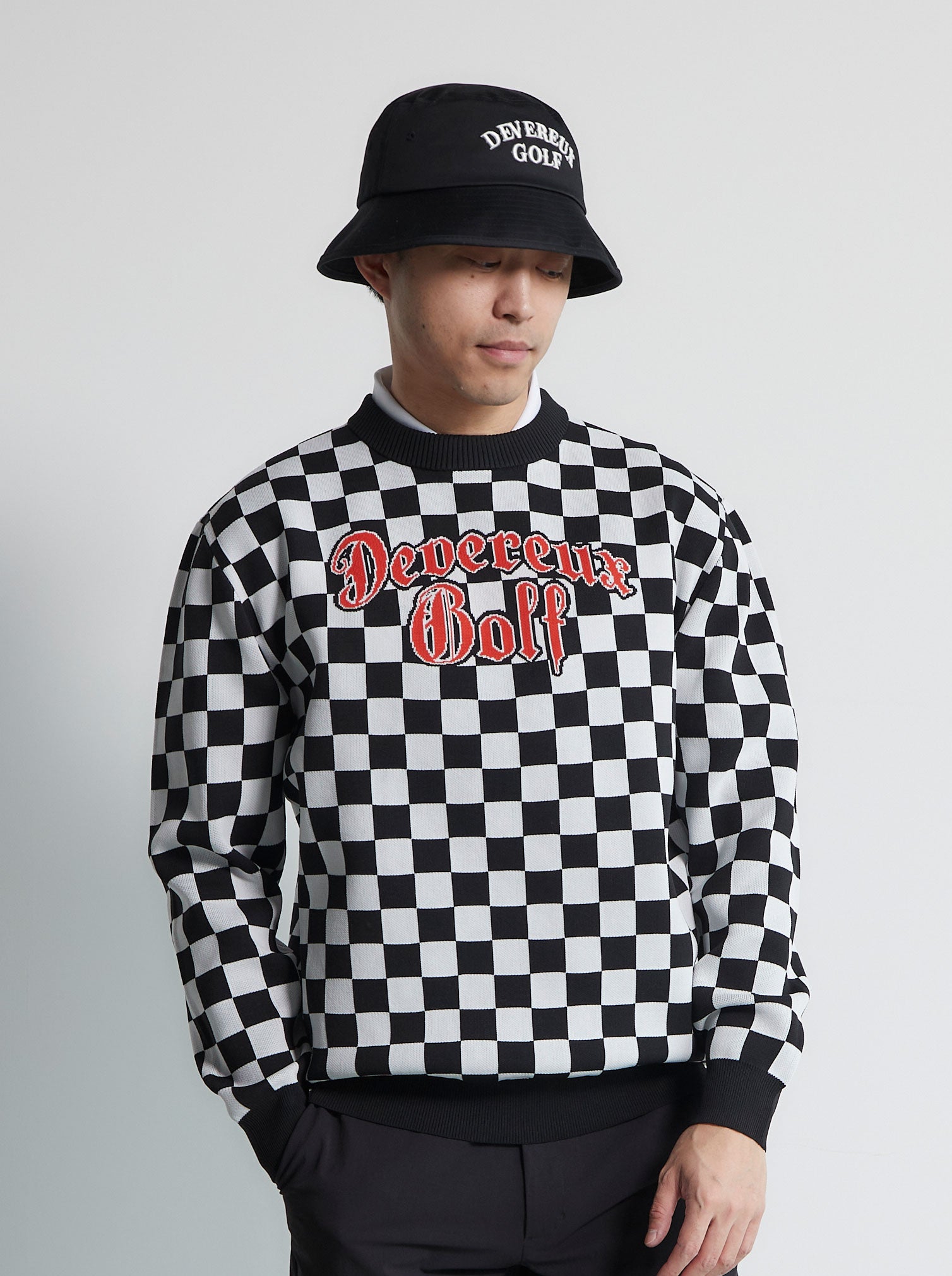 Café Racer Checker Knit 763472704-BLACK