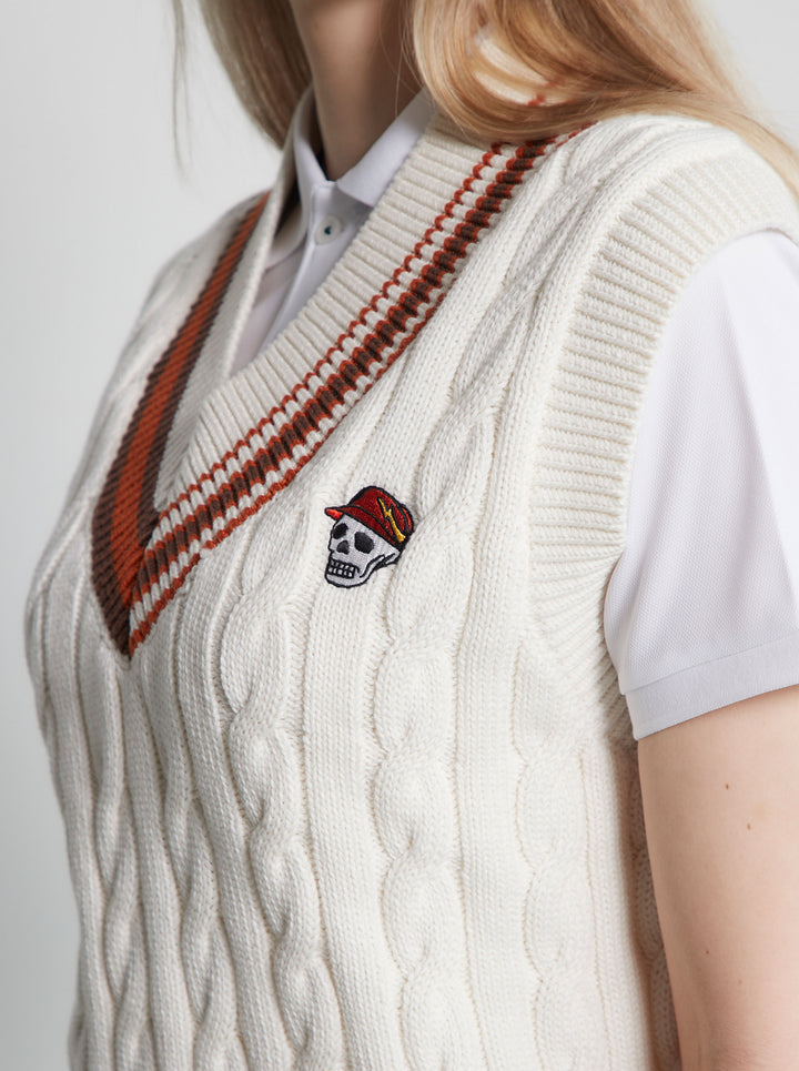 WOMEN Cotton Cable Vest 763472776 ORANGE