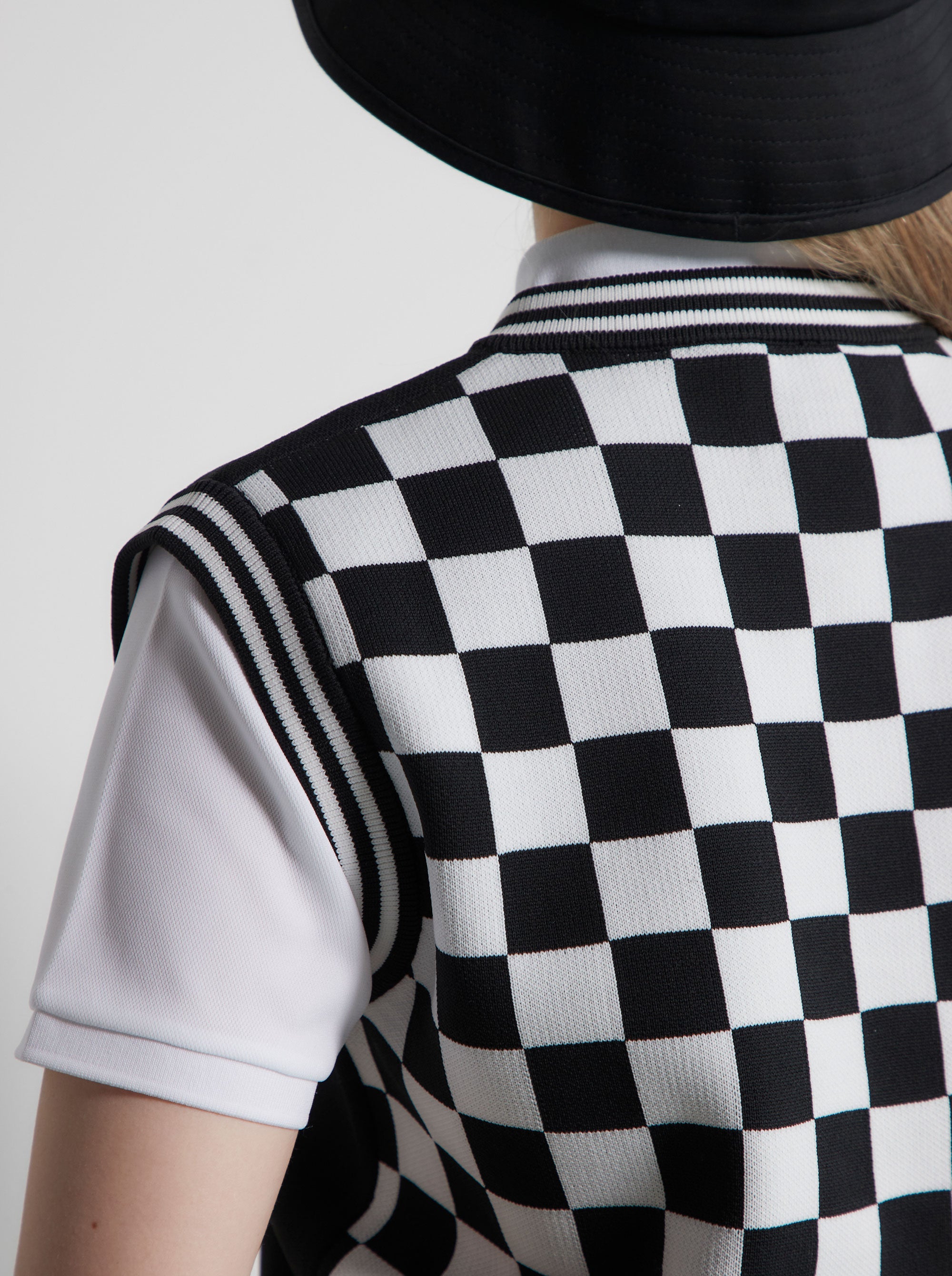 WOMENS Café Racer Checker Vest 763472775-BLACK/WHITE