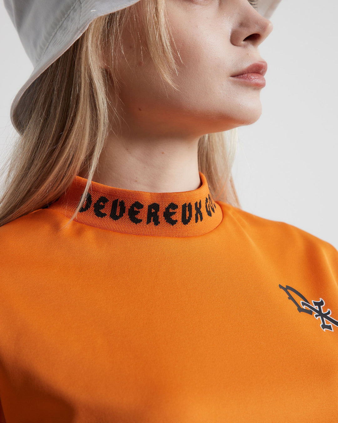 WOMEN ジャガードロゴモックS/S 763472079-ORANGE