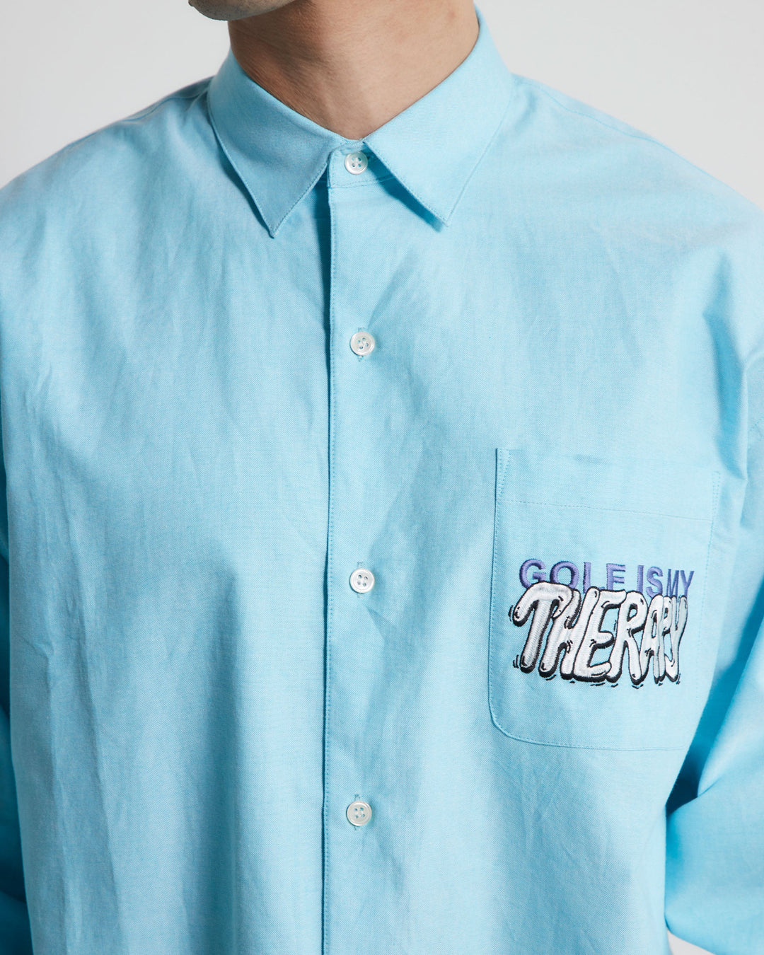 Golf is my Therapy Cotton L/S Shirt 763472202-SKY BLUE