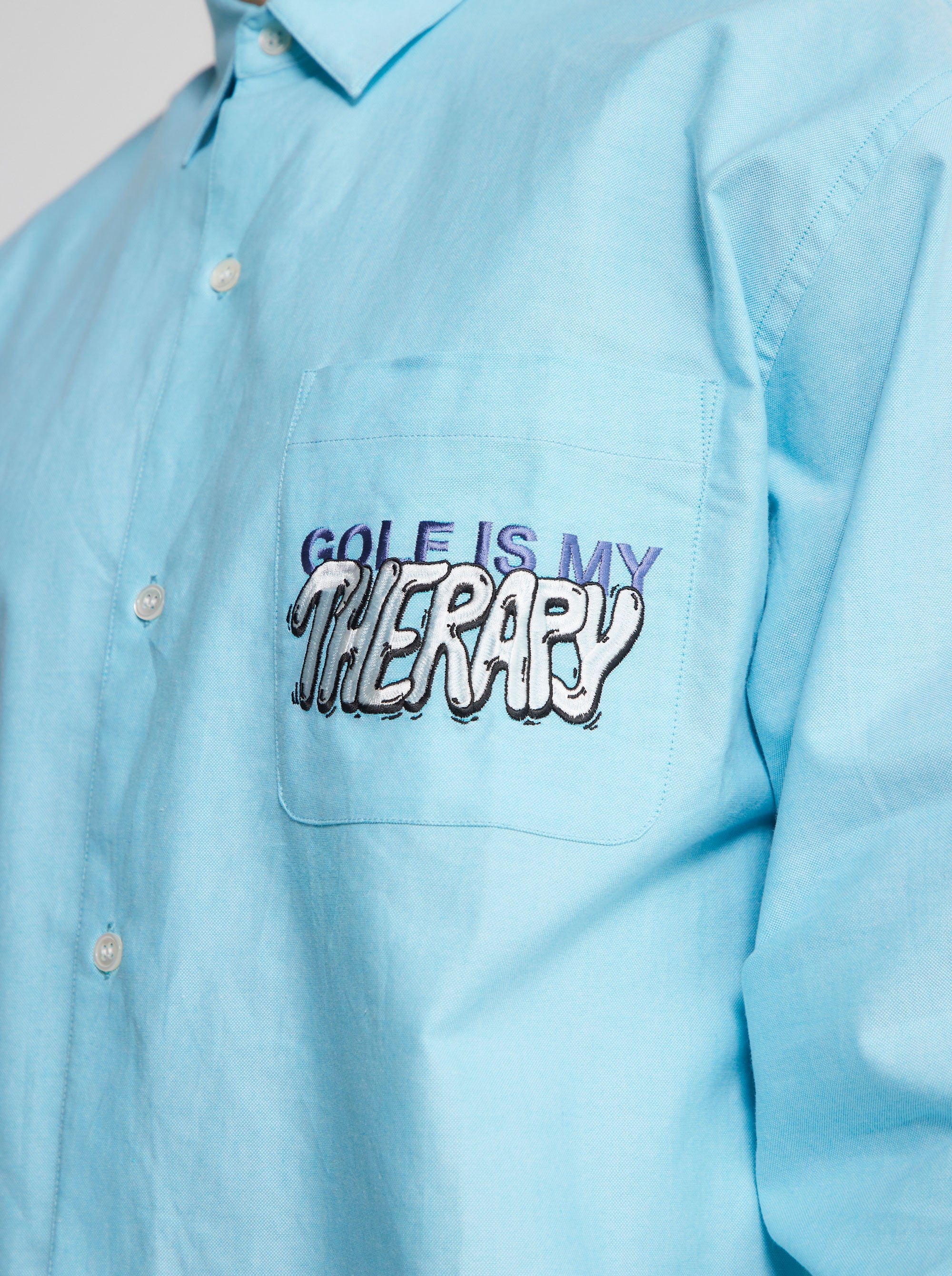 Golf is my Therapy Cotton L/S Shirt 763472202-SKY BLUE