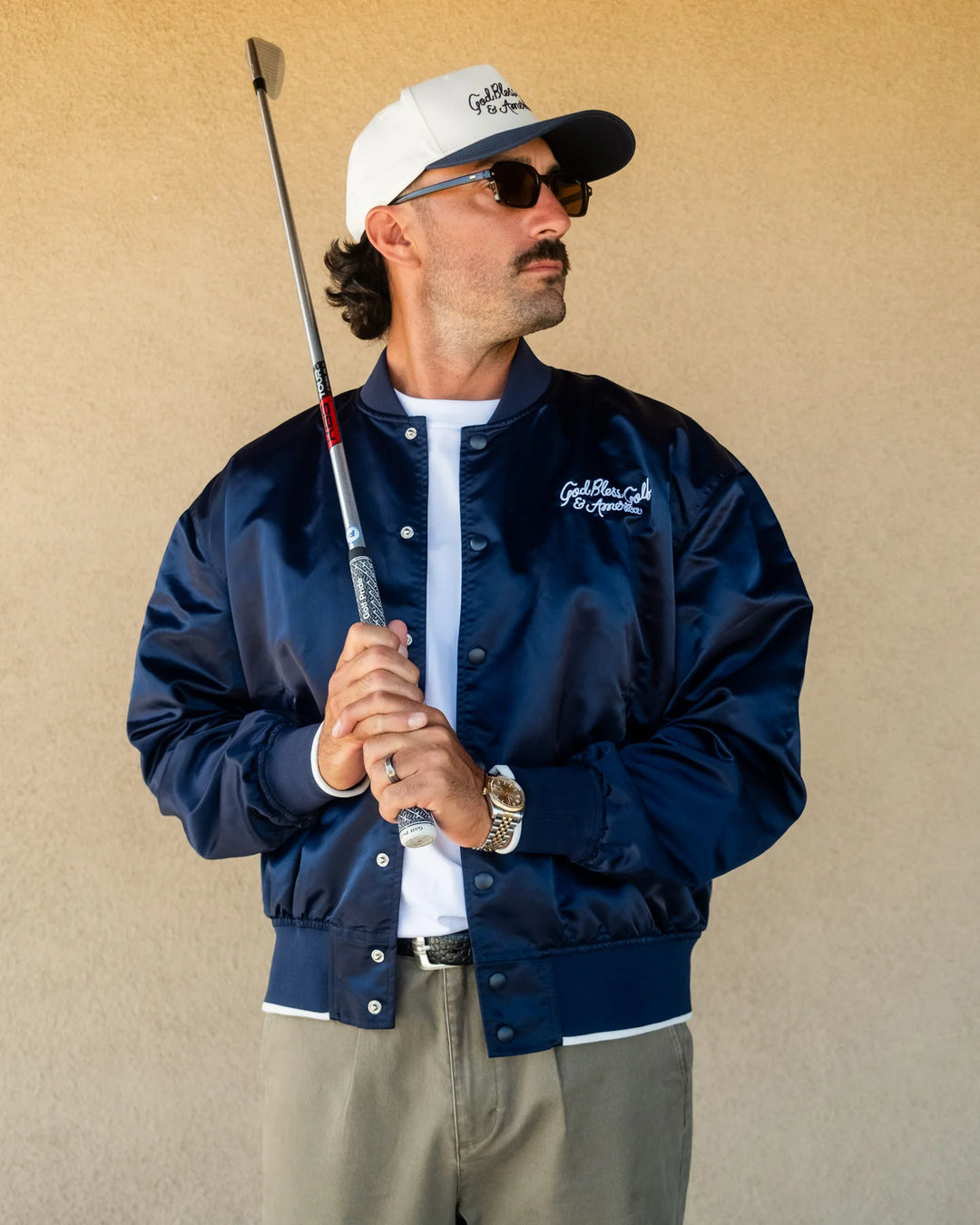 God Bless America Bomber Jacket 075364101-NAVY