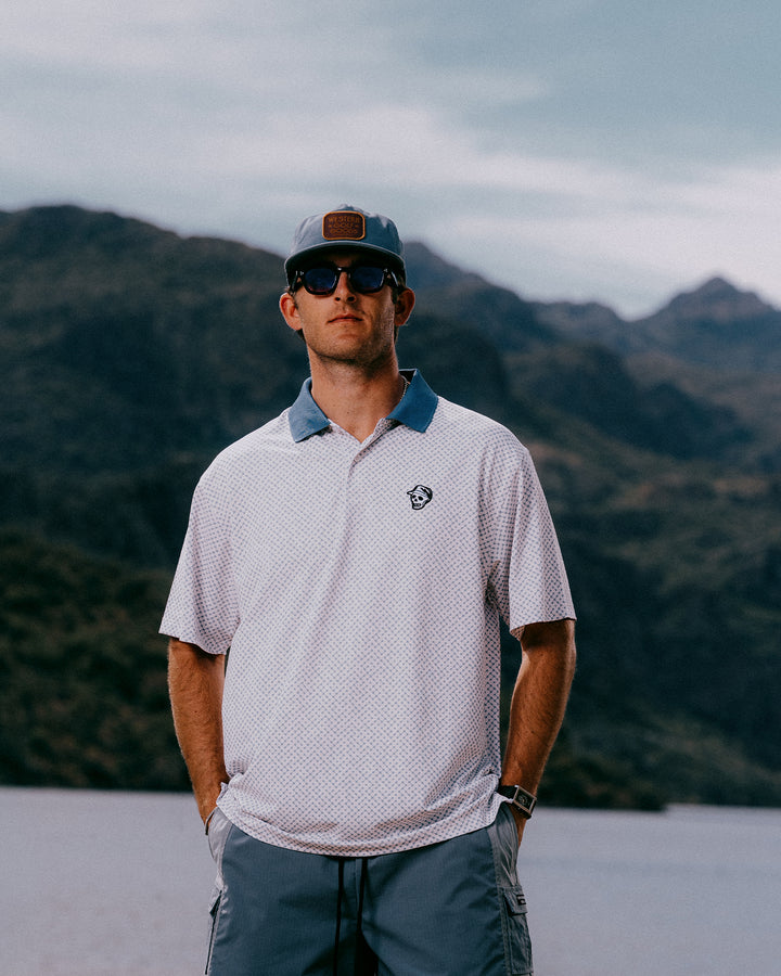 Labyrinth Polo 075362040-White / Marine Layer