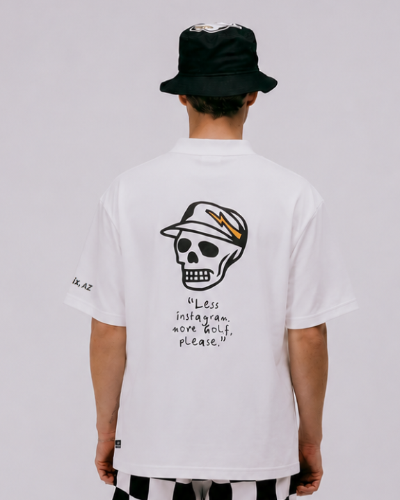 DVG SKULL CADDIE MOCK TEE 075762033-WHITE
