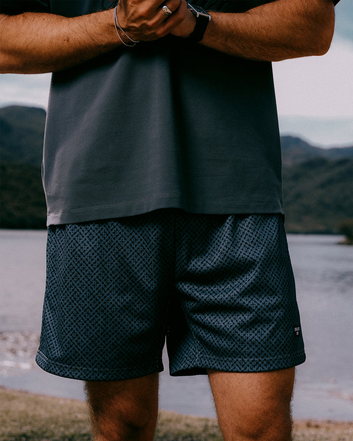 Printed Golf Mesh Short 075362402-Western Sky Labyrinth
